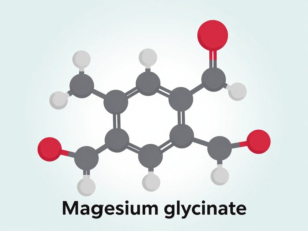molecular structure illustration of magnesium glycinate compound