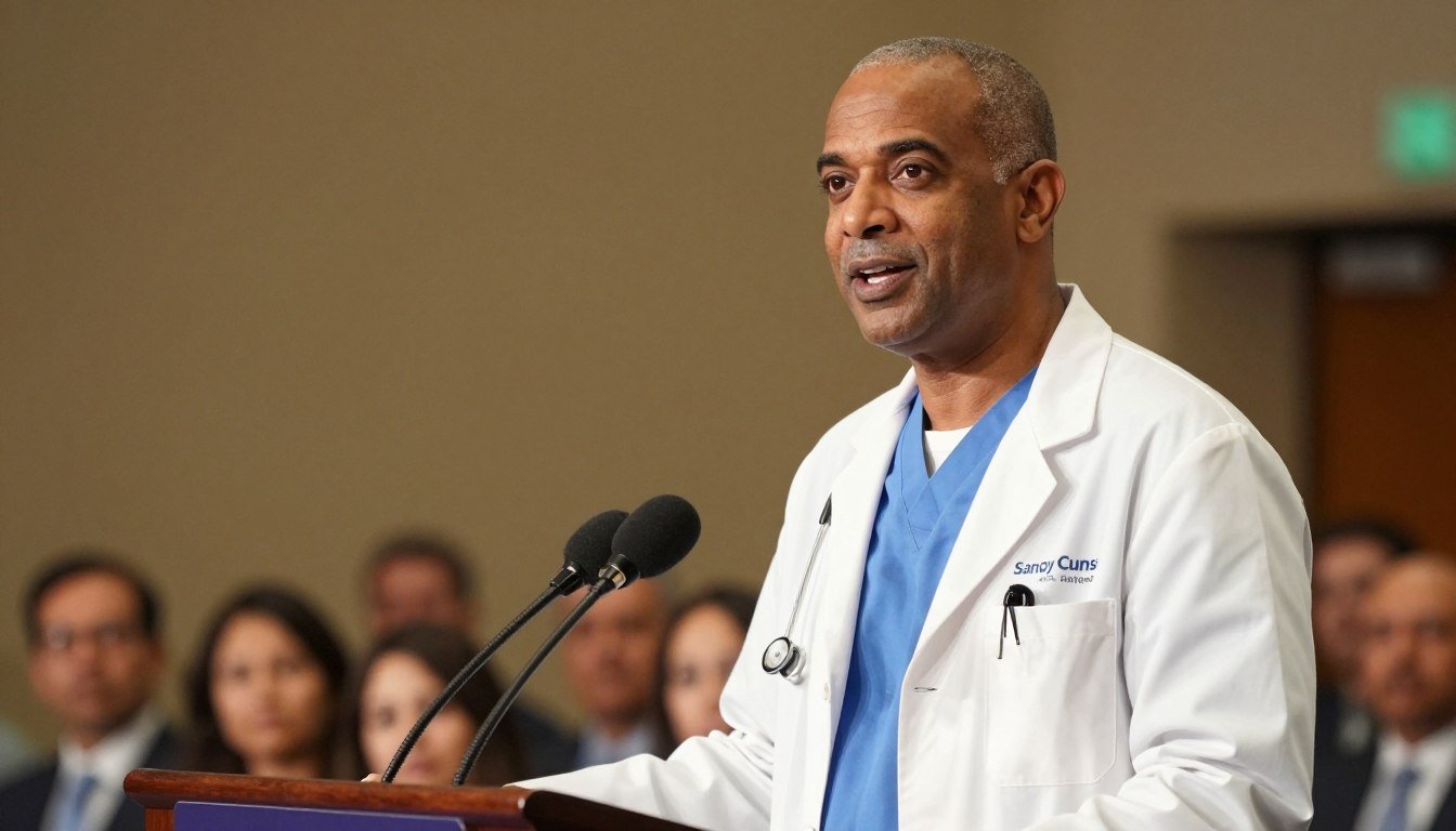 Dr. Sanjay Gupta speaking at a medical conference