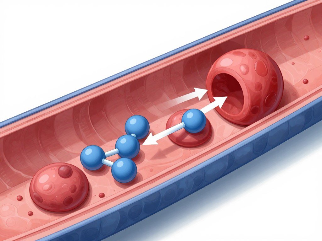 diagram showing nitric oxide production in blood vessels and endothelial cells