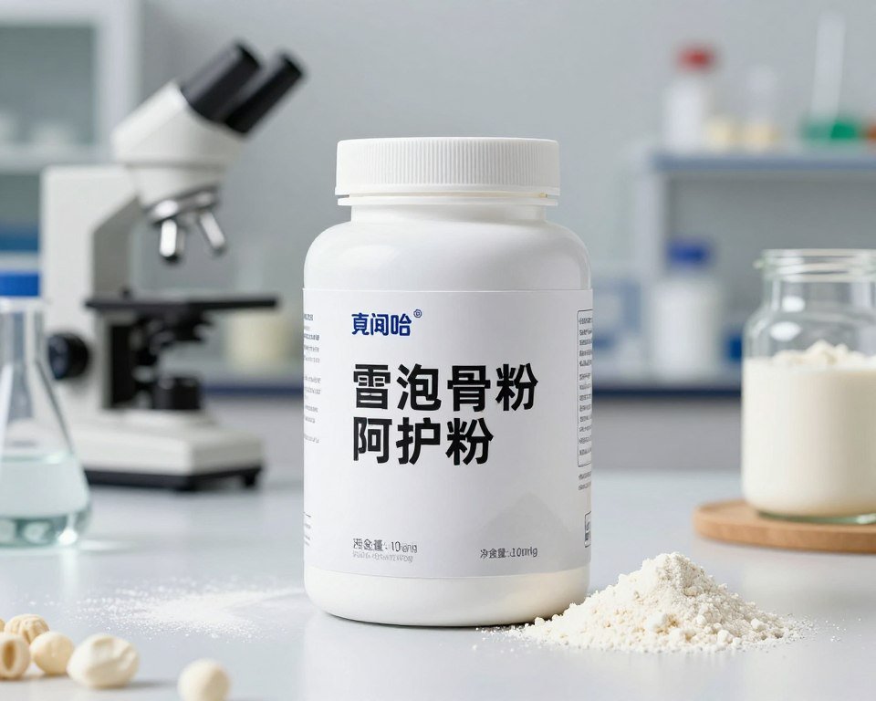 Advanced amino formula ingredients laid out showing amino acid powder