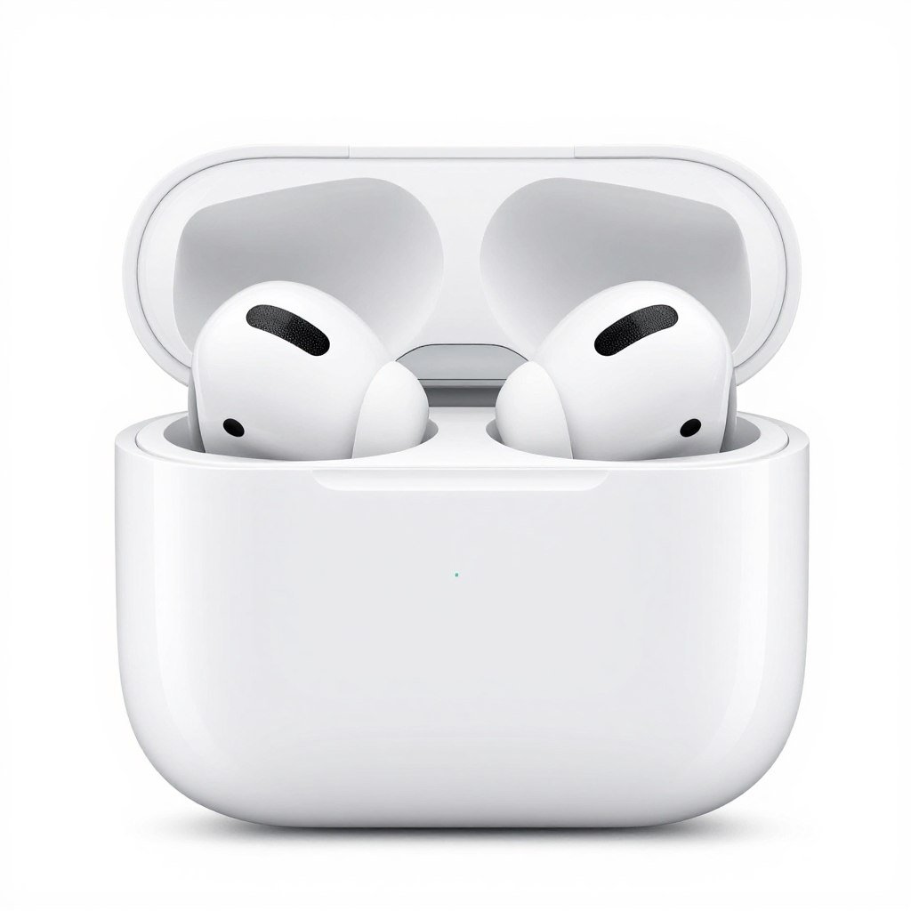 Apple AirPods 4 wireless earbuds in charging case with sleek white design