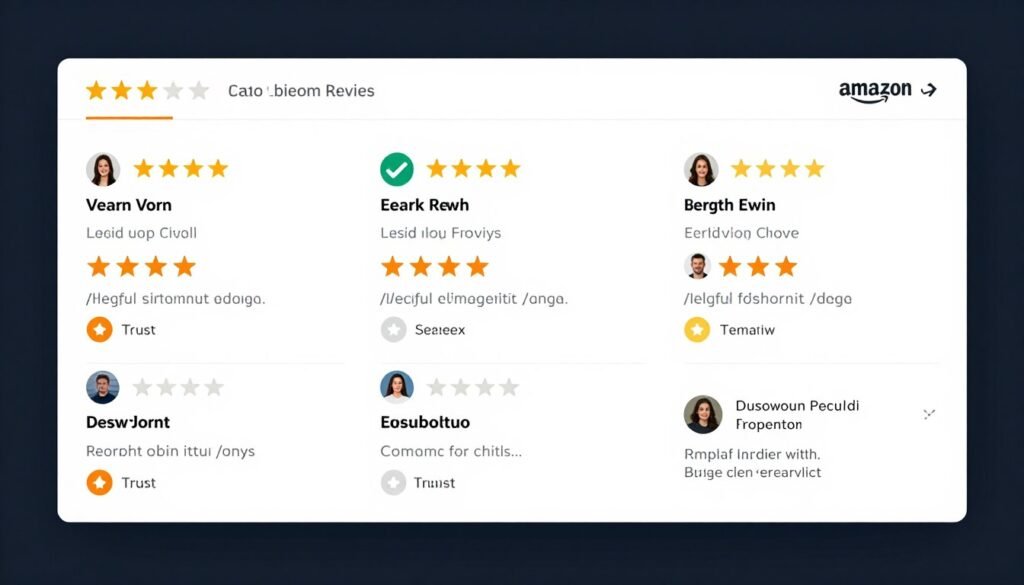 Customer reviews and ratings display showing trust indicators on Amazon