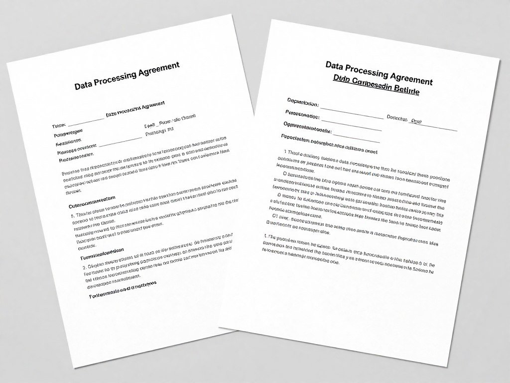 Data Processing Agreement document and GDPR compliance documentation