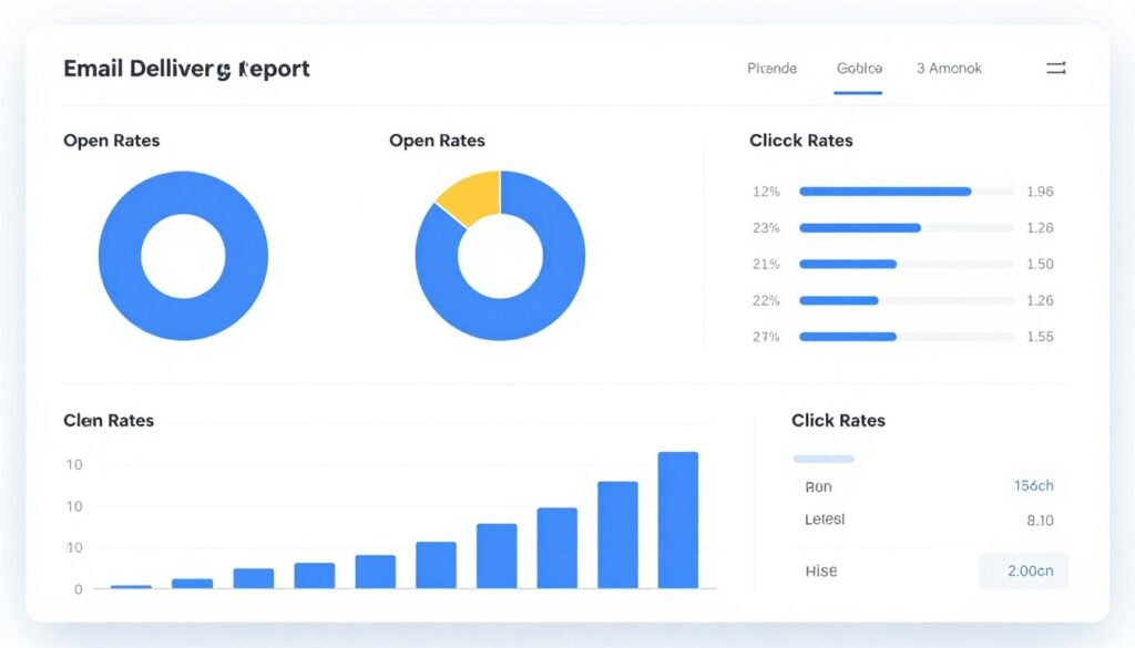 Detailed email delivery report showing campaign performance metrics