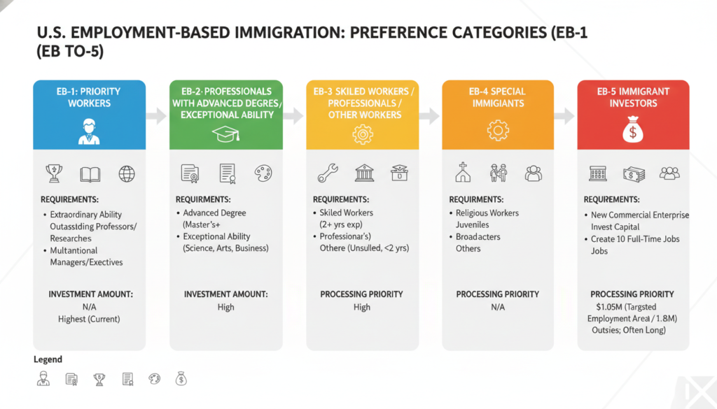 Employment-based immigration categories and requirements in USA
