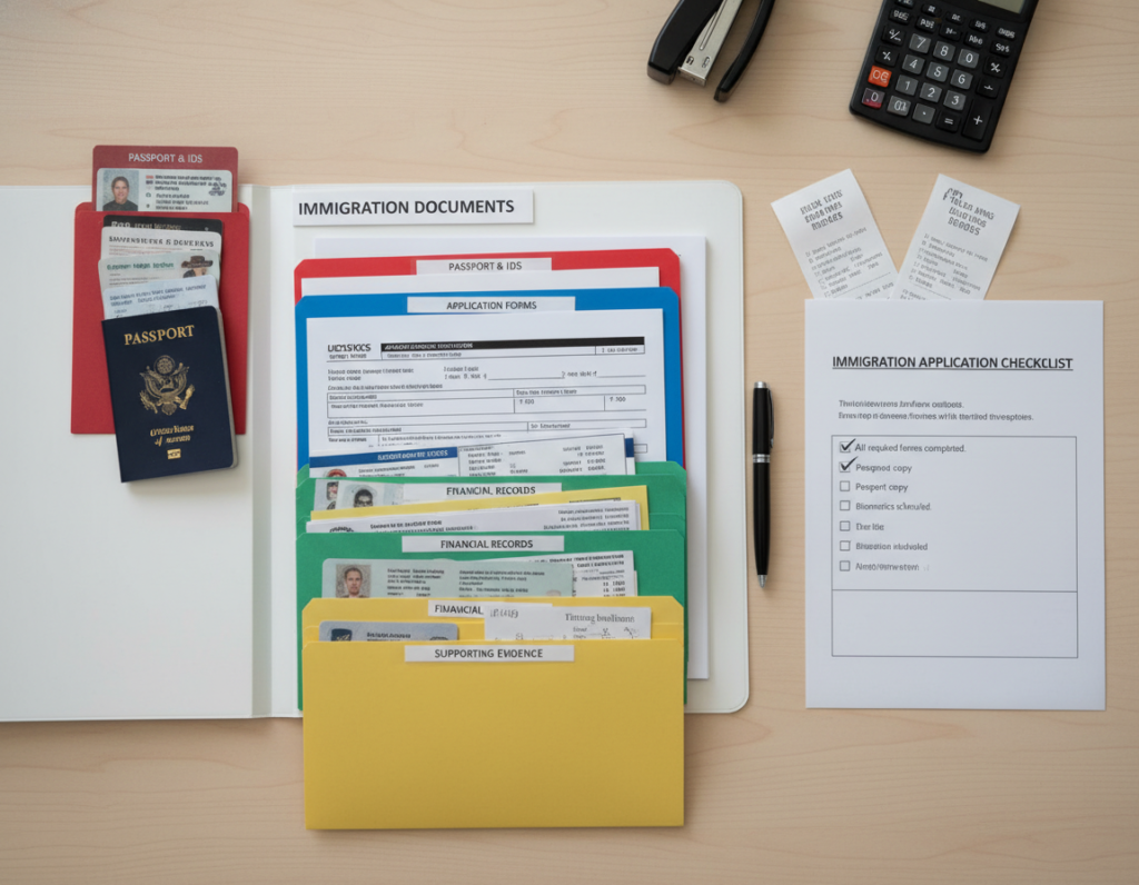 Immigration document organization and filing system