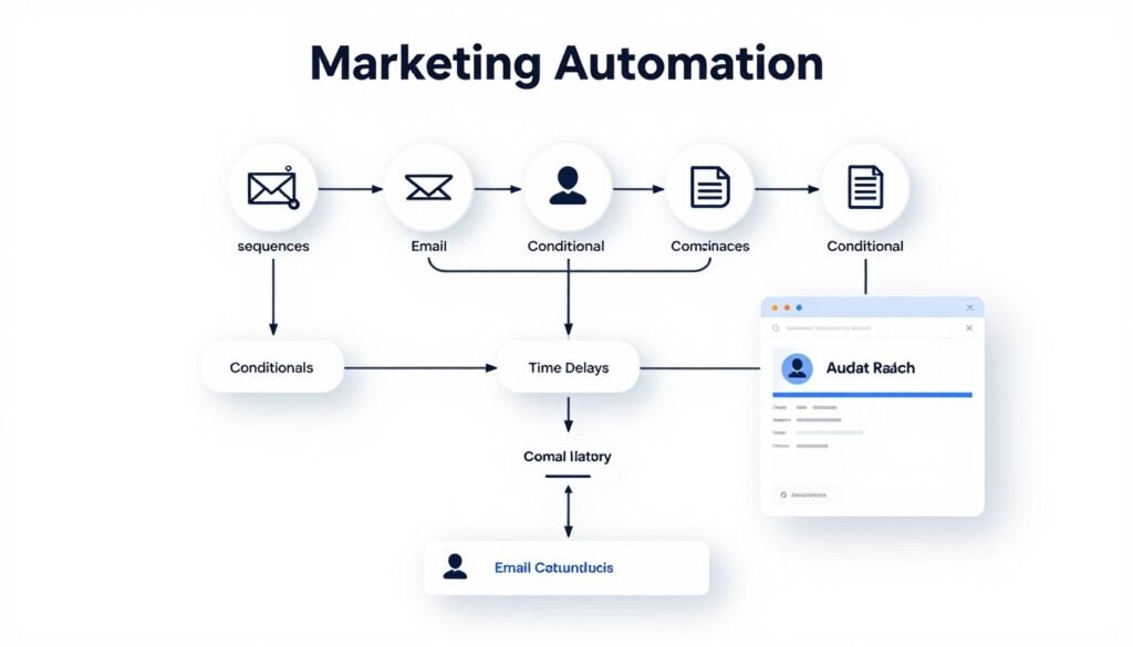 KlickTipp marketing automation workflow builder showing campaign logic