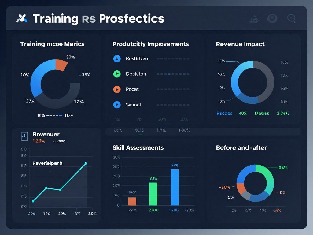 Measurable outcomes dashboard showing training ROI metrics