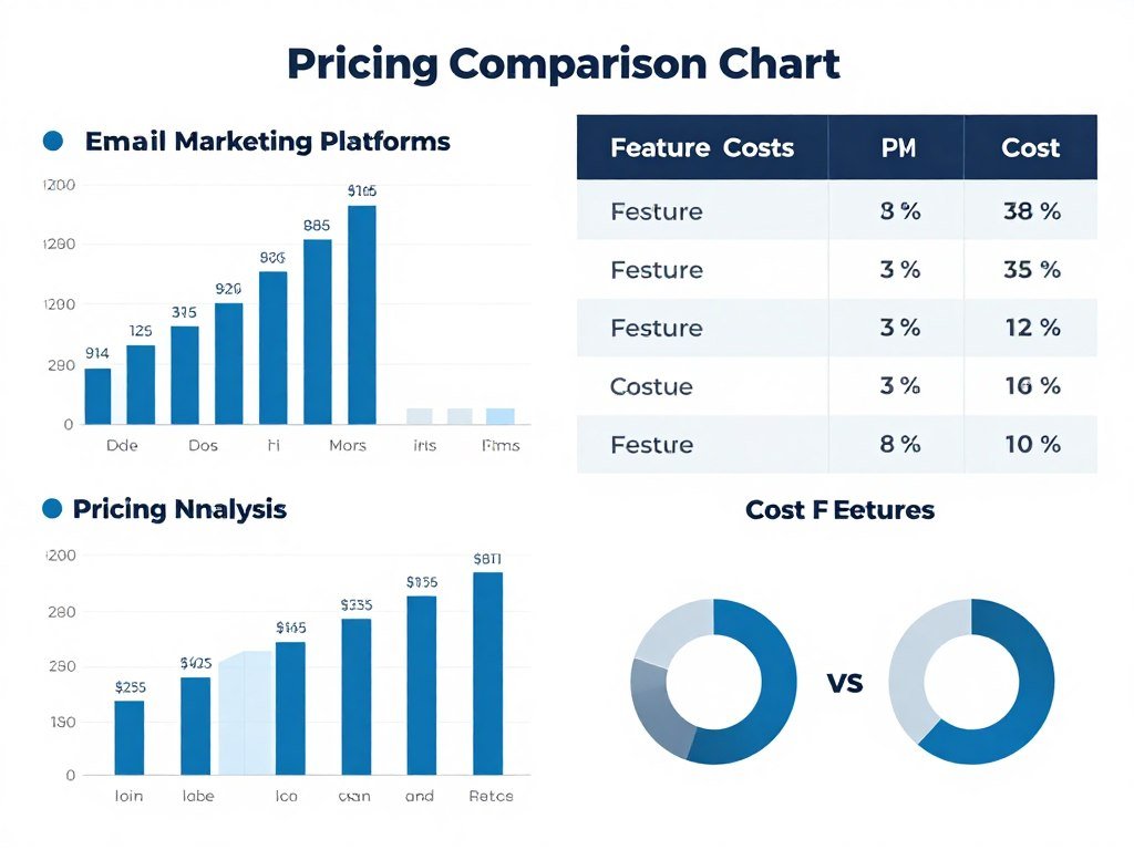 Price comparison chart showing KlickTipp versus basic email services