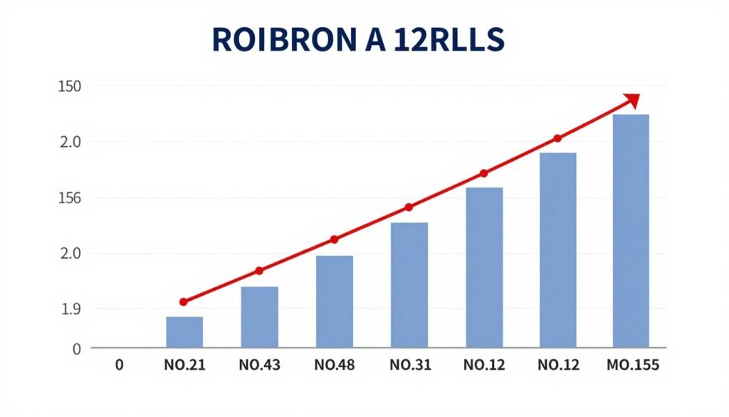 ROI timeline chart showing breakeven point and cumulative returns over 12 months