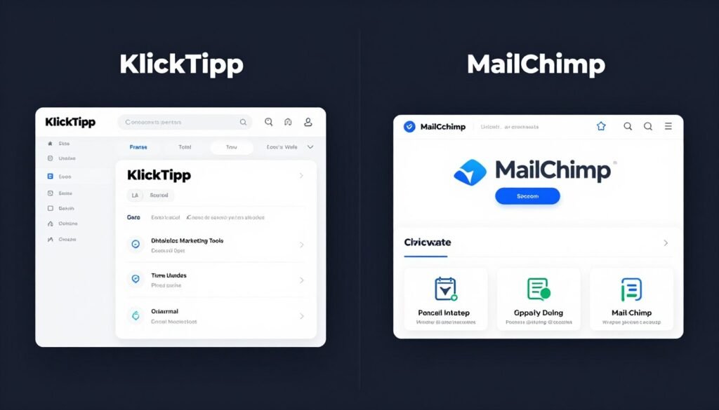 Side-by-side comparison of KlickTipp and Mailchimp platforms