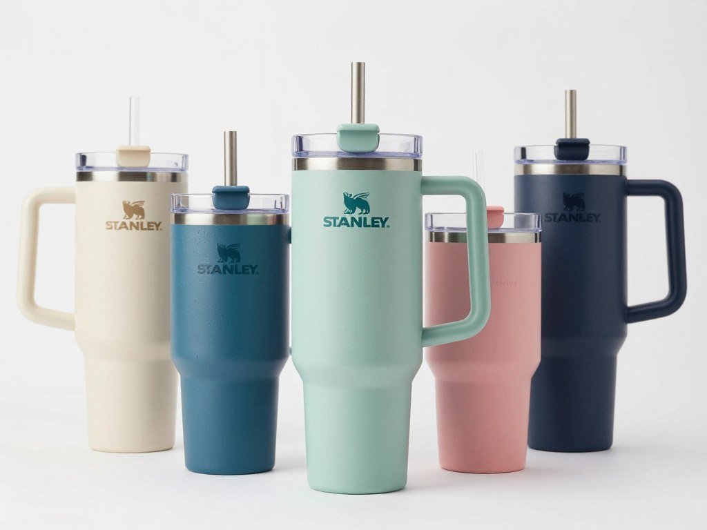 Stanley Quencher H2.0 insulated stainless steel water bottle in multiple colors