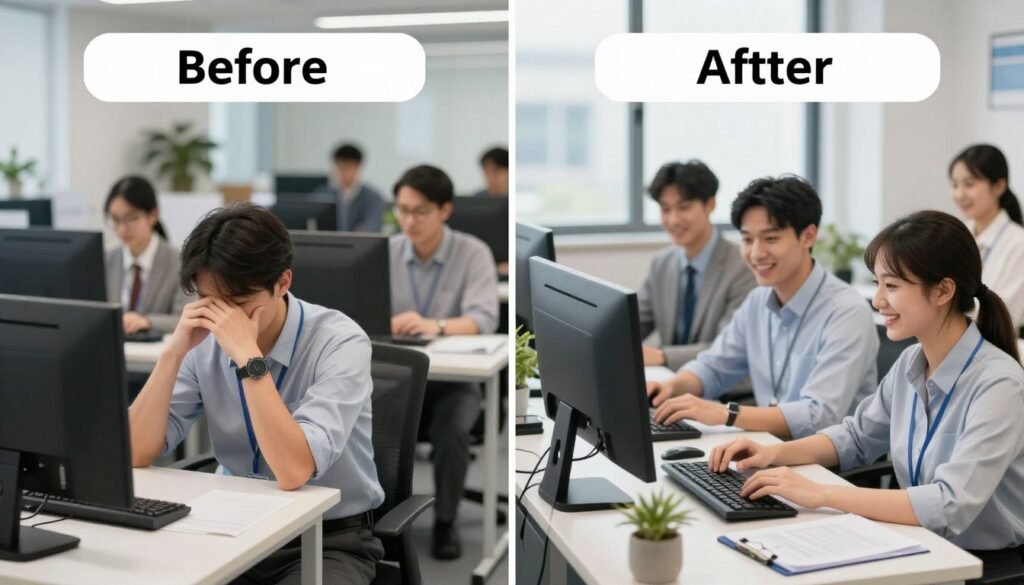Successful business transformation through AI implementation and team training