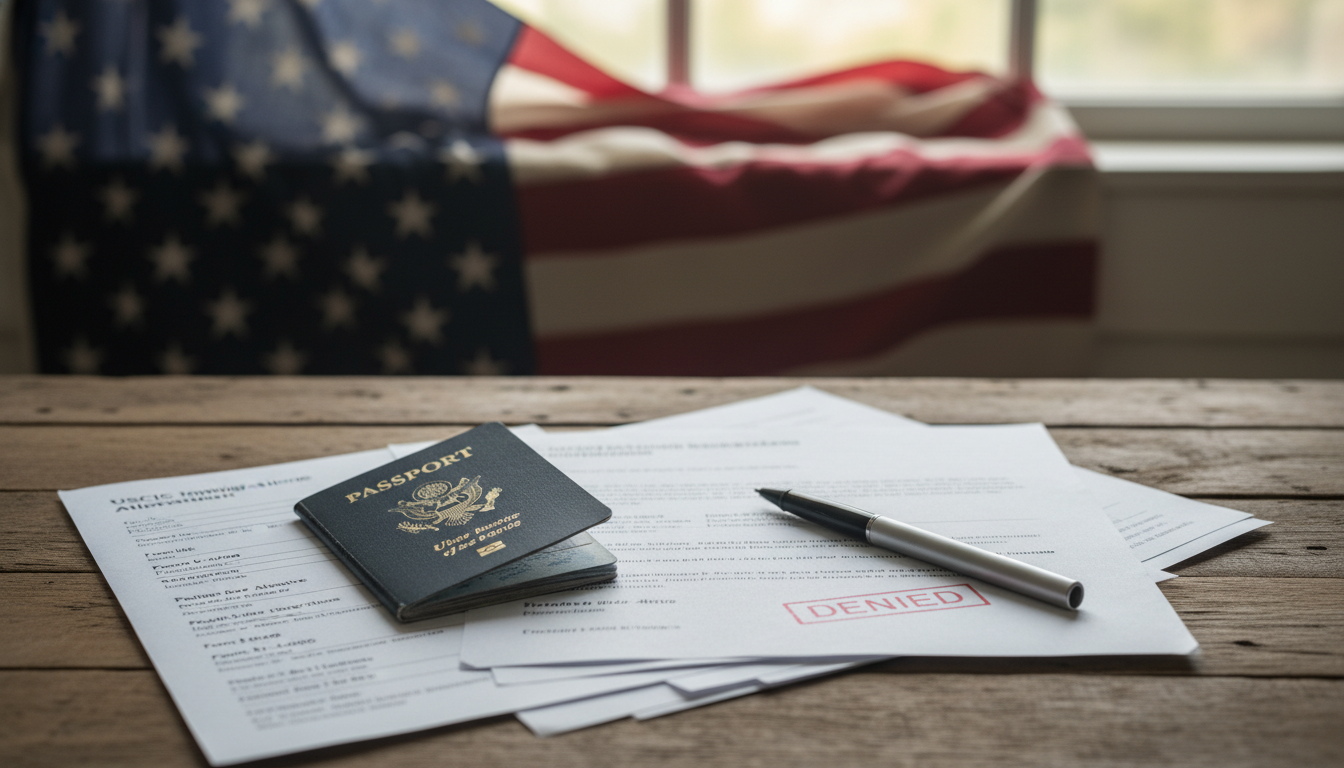 United States immigration laws overview with American flag and legal documents