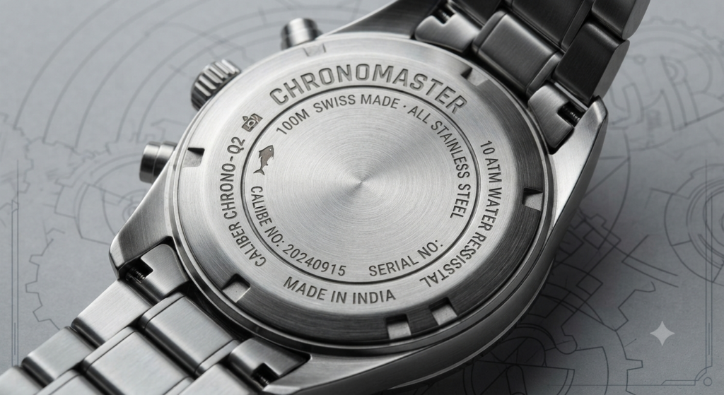 "Water Resistant," "Stainless Steel Back," and the Daniel Hechter Paris branding.